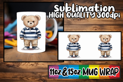 Happy journeys sublimation mug wrap, Teddy Bear Product Image 1