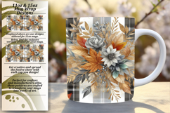 LUXE PNG Mug Wrap Design 15oz , Autumn Flower Product Image 1