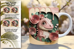 DYNAMIC PNG for 11oz Mug Wrap , Cute Dino Product Image 1