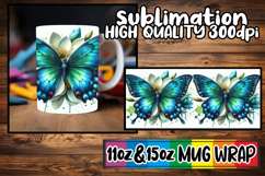 Playful evenings 11oz 15oz sublimation wrap, Butterfly Product Image 1
