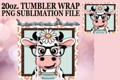 Sweet Sublimation 20oz tumbler wrap, Cute Cow Product Image 1