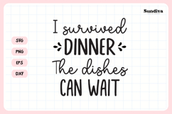 Funny Dish/Kitchen Towel Quote SVG | The Dishes Can Wait Product Image 3