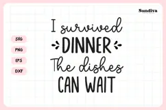 Funny Dish/Kitchen Towel Quote SVG | The Dishes Can Wait Product Image 3
