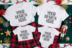 Christmas Family Matching Group Flat Lay T-Shirt Mockups Product Image 1