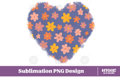Retro Flowers Background Png Floral Paper Sublimation Splash Product Image 1