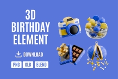 Birthday Bash 3D Design Kit Set 02 Product Image 1