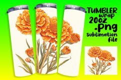 Watercolor Tumbler Sublimation Wrap Design 20oz Floral Product Image 1