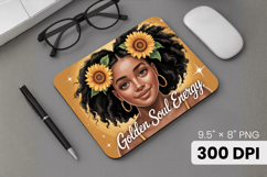 Afro Girl / Woman braided hair Mouse Pad, Black Queen PNG Product Image 1
