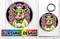 Sublimation Car Coaster Joy, Cute Cow Product Image 1