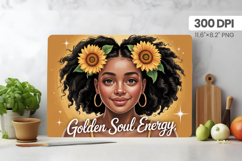 Afro Girl/Woman Melanin braided hair Cutting Board PNG Desig Product Image 1