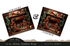 3D Western Christmas Fireplace Tumbler Wrap PNG Product Image 3
