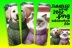 20oz Customizable Tumbler Design , Dog and cat Product Image 1