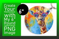 Spring-Themed Giraffe Round Design Sublimation Product Image 1