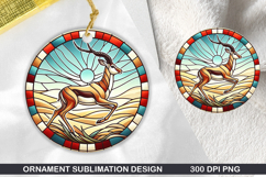 Cute Deer Stained Glass Ornament PNG, Digital Download File Product Image 1