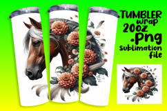STUNNING 20oz Sublimation Tumbler , Horse Product Image 1
