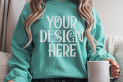 Christmas Gildan 18000 Irish Green Crewneck Sweatshirt Mocku Product Image 1