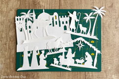 3d Nativity scene svg template, Christmas scene papercut Product Image 4