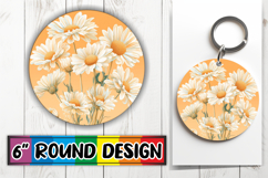 Trendy Circle PNG Car Coaster Design , Beauty Flower Product Image 1