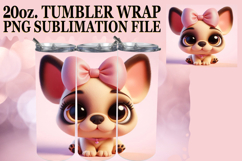 Joyful heart 20oz tumbler wrap, 3D Dog Product Image 1