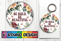 Blissful Keychain Sublimation, Flower Quote Product Image 1