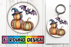 Cheerful Coaster Round Design PNG, Pumpkin Watercolor Product Image 1