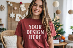 Bella Canvas 3001 Christmas Shirt Mockup, Trandy mockups Product Image 1