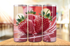Valentine’s Day 3D Strawberry Tumbler Wrap PNG Big Bundle Product Image 5