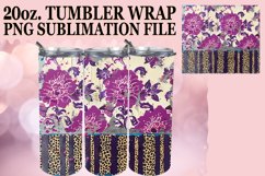 Vibrant Leopard &amp; Floral Fusion Tumbler Covers - 20oz Product Image 1