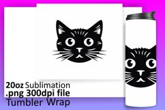 Cat-Themed Tumbler Magic: Sublimation Art Product Image 1