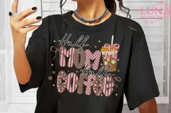 Half Mom Half Coffee Png, Retro Checkered Mama Png, Coffee Product Image 6