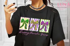 Happy Mardi Gras Png, Crawfish And Coquette Bow Carnival Png Product Image 6