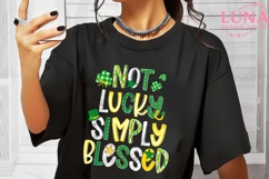Not Lucky Simply Blessed png, Retro Coquette St Patrick's Product Image 6