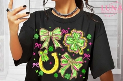 Brushstroke Shamrock coquette png, lucky shamrock png Product Image 5