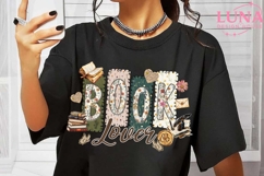 Boho Wildflower Book Lover Png, Bookish Png Cottagecore Book Product Image 6