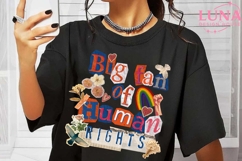 Retro Big Fan of Human Rights PNG, Human Rights Sublimation Product Image 6