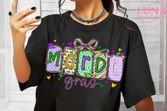 Brushstroke Mardi Gras PNG, Fleur De Lis Coquette PNG Product Image 1