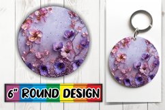 Shimmering Petal Paradise Sublimation : Keychain, Coaster Product Image 1