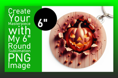Sophisticated Round Design Keychain Art , 3D Pumpkin Product Image 1