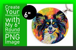 Bright Colorful Dog Round Design Keychain Art Product Image 1