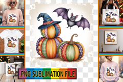 Fun Tote Bag Ideas PNG, Pumpkin Watercolor Product Image 1