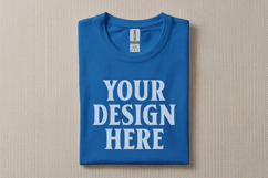 Gildan 64000 Royal Blue Folded Tshirt Mockup Product Image 1
