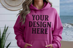 Heliconia Gildan 18500 Hoodie Sweatshirt Mockup, 185 mock-up Product Image 1