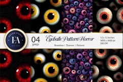 Tileable Spooky Eyeballs Pattern Horror Digital Paper Product Image 1
