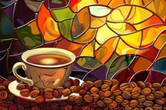 Stained Glass Cofee Cup Background Wallpaper Product Image 1