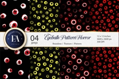 Horror Spooky Eyeballs Pattern Seamless Digital Paper Product Image 1