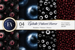 Horror Spooky Eyeballs Pattern Seamless Digital Paper Product Image 1