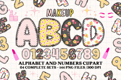 Makeup Alphabet png clipart, makeup beauty letters doodle Product Image 1
