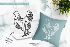 Hen Meadow Animal - Papercut Template SVG EPS DXF PNG Product Image 3