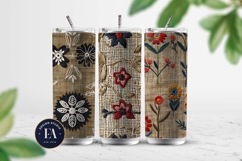 Scandinavian Embroidery Pattern | Jute Floral Texture Product Image 3