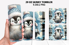 Penguin Skinny Tumbler 20oz Wrap Design, Animal Tumbler Wrap Product Image 1